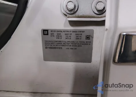 2017 Chevrolet Impala 2Lz из США, поврежденный, VIN 2G1145S33H9101816